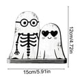 thumbnail image 3 of PoyoKee Ghost Reading Halloween Decorations, Ghost Reading Book Shelf Decor Spooky & Cute Stuff, Wooden Halloween Decor for Indoor Bedroom Fireplace, 3 of 7