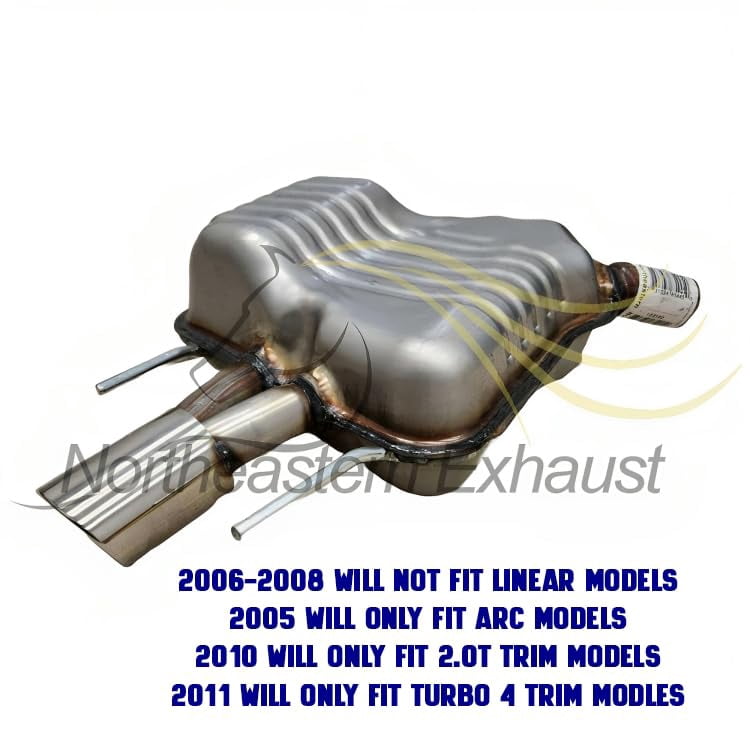 Northeastern Exhaust Resonator Pipe & Muffler Fits 2004-2008 & 2010-2011 Saab 9-3 2.0L - Direct Fit | Stainless Steel System Kit