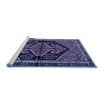 thumbnail image 2 of Ahgly Company Machine Washable Indoor Round Persian Blue Traditional Area Rugs, 4' Round, 2 of 4