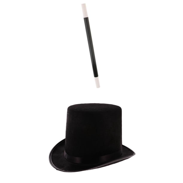 Sombrero Color Negro con Varita Adultos Mago Cautivador Embellecedor