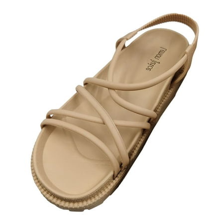 

Women Sandals New Roman Style Thick Bottom Fairy Style Beach Flat Sandals Casual Shoes Footwear