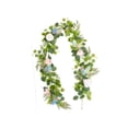 thumbnail image 3 of Guirnaldas de eucalipto artificial con flores plantas colgantes floral 1.8m vides de primavera verde vides artificiales para decoración de la pared del arco flor rosa, 3 of 8