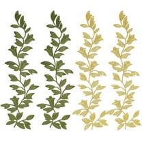 4Pcs 2 Colors Leaf Lace Fabric Vine Embroidered Patches Sewing Green Leaves Patch Trim Applique Lace