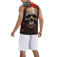 thumbnail image 2 of Sikiie Vintage Butterfly Flower Skull Basketball Jersey Reversible Men's Mesh Athletic Sports Shirts Training Practice S-4XLX-Large, 2 of 6