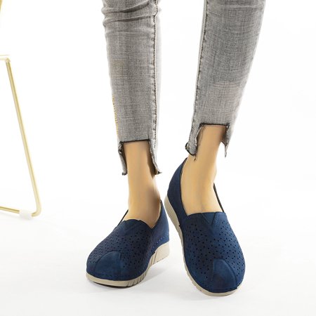 

Fidelma Shoes Womens Shoes Hollow Out Round Toe Comfortable Thick Bottom Pumps Blue 41
