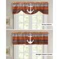 thumbnail image 6 of Tie Up Valance Curtain for Kitchen,Coastal Nautical Compass Orange Gradient Rod Pocket Short Curtains Adjustable Tie-Up Shade Valances,Vintage Farm Wood Board Window Treatment for Living Room, 6 of 8