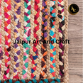 thumbnail image 3 of Jaipur Art And Craft Cotton Jute Runner Striped Hand Braided Reversible Area Rug (2x8 Sq ft), 3 of 5