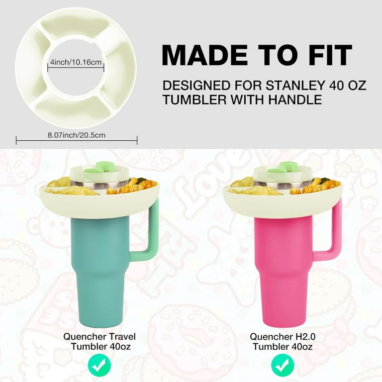 Snack Bowl for Stanley 40 oz Tumbler, Reusable Snack Storage Top