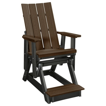 American Furniture Classics Model 416BZBK Brandon Balcony Height Glider in Brazilian Walnut on a Black Base