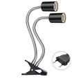 thumbnail image 5 of Mosey Reptile Heat Lamp Holder Dual-Head with 2/4/6H Cycle Timer Gooseneck Adjustable Turtles Lizards Snakes UVA/B Basking Light Bulb Metal Clip Rack, 5 of 8