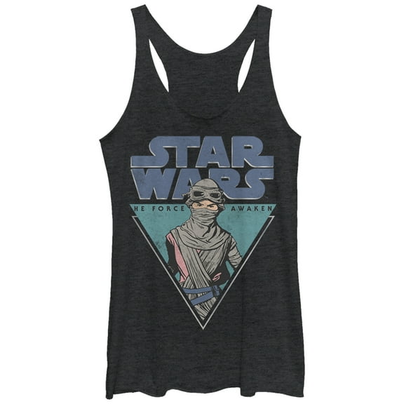 Women's Star Wars The Force Awakens Rey Triangle Racerback Tank Top Black Heather Large
