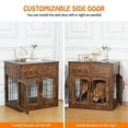 thumbnail image 4 of Dog Crate Furniture with Cushion,31.5"/39" Large Wooden Dog Kennel Furniture with 2 Drawers,Left/Right Doors + Double Front Doors,for Medium Dogs,Dog Cage TV Stand, 4 of 8