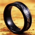 thumbnail image 4 of Beveled Silver Dragon Tungsten Wedding Ring, 4 of 5