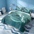 thumbnail image 3 of Erosebridal Ocean Manatee Twin Quilt Set, Sea Animal Twin Coverlet Set, Reversible 2 Pieces, 1 Bedspread and 1 Pillowcase, 3 of 7
