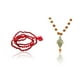 thumbnail image 1 of Kamada Combination of Red Coral (Moonga) mala and exquisite Trishul Rudraksha mala,Spritual Necklace/rosary for Women and Men, 1 of 5