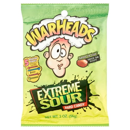 (4 Pack) WarHeads Extreme Sour Hard Candy, 2 oz (Best Sour Candy In The World)