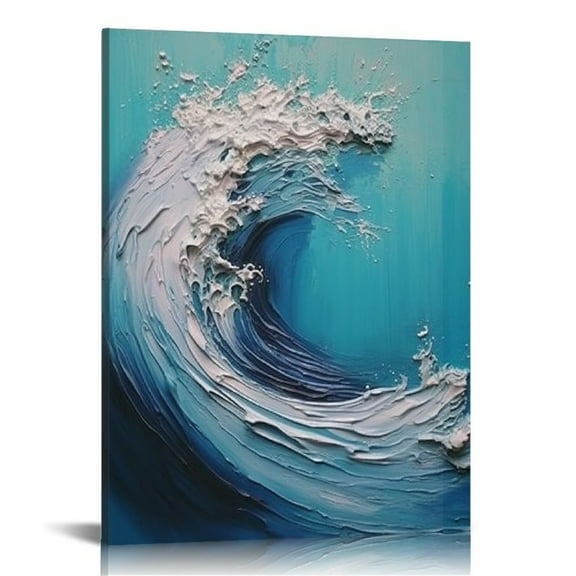JEUXUS - sea landscapes Abstract Oil Painting,Oil Painting on Canvas Texture Blue Ocean scenery Oil Painting Hand-Painted Abstract Artwork Pictures Canvas Wall Art Paintings