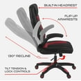 thumbnail image 7 of Aon Archeus Ergonomic Gaming Office Chair – High-Back Reclining PC Gaming Seat w/ Lumbar Support, Flip-Up Arms & Cushioned Foam – Racing-Style Gamer Chair – Black/Red, 7 of 7