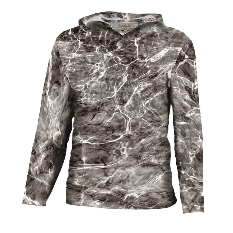 Gamehide Shirt Long Sleeve Hooded Fishing Mossy Oak Camo - Medium 