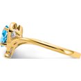 thumbnail image 4 of 14K Yellow Gold Blue Topaz And Diamond Heart Ring (Size 7) Made In China xbs501, 4 of 5