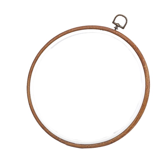 9.8" Round Faux Bamboo-Style Embroidery Hoop – Craft Frame for Sewing, DIY & Display