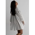 thumbnail image 2 of Women's White Stripe Checkered Frilled V Neck Bracelet Sleeve Babydoll Dress | [ZhiHiMeRi] | (US 12-14)L, 2 of 12