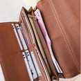 thumbnail image 3 of Wallets For Women Large Capacity Leather Clutch Wallet Card Organizer(Dark Brown), 3 of 6