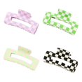 thumbnail image 2 of batmeuy 1/4Pcs Women Hair Claws Strong Fixation Plaid Pattern Design Hair Clips Versatile Lattice Hair Accessories, 2 of 2