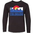 thumbnail image 3 of Inktastic Colorado Flag and Skyline Long Sleeve Youth T-Shirt, 3 of 5