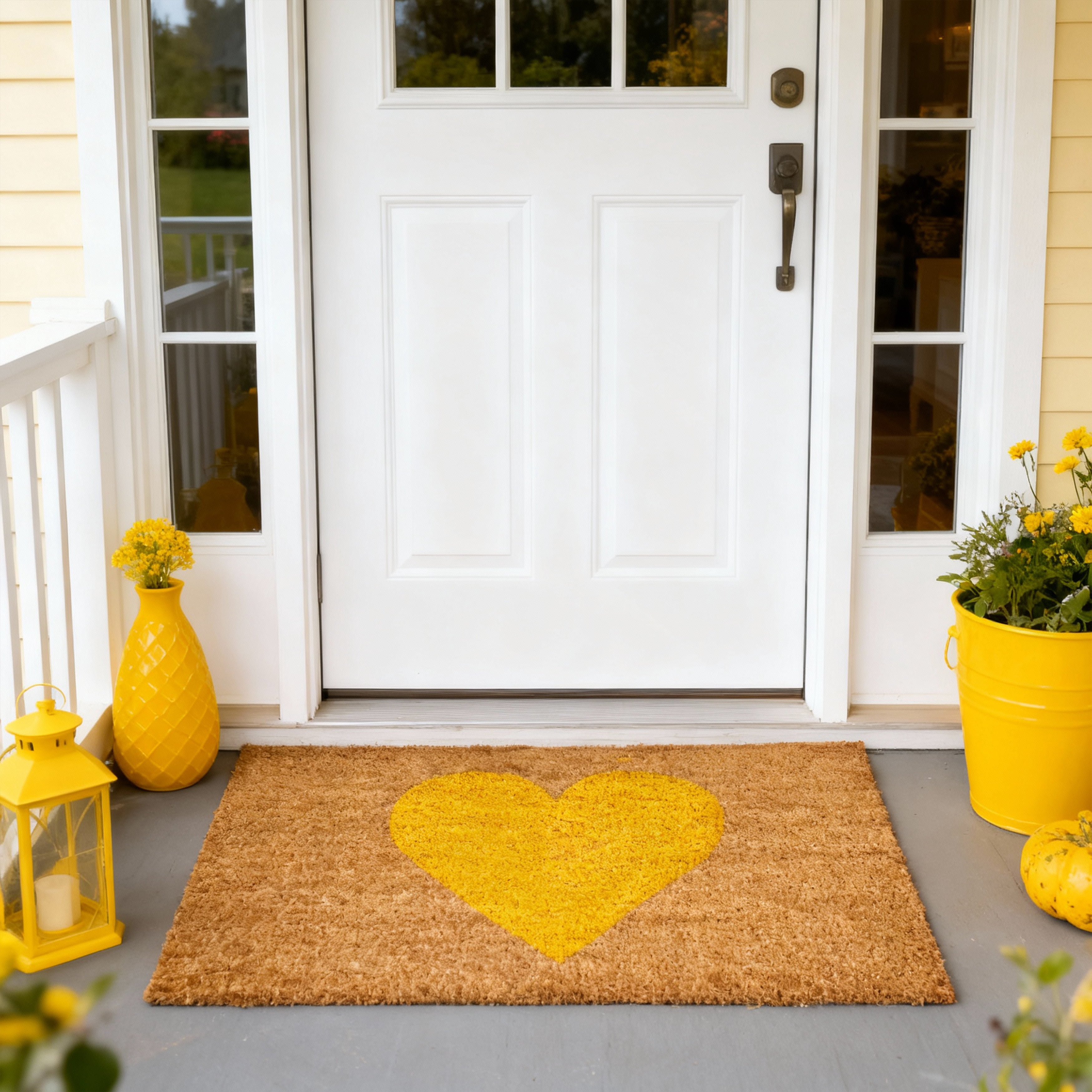 Calloway Mills 106792436 Yellow Heart Doormat, 24 x 36 in.