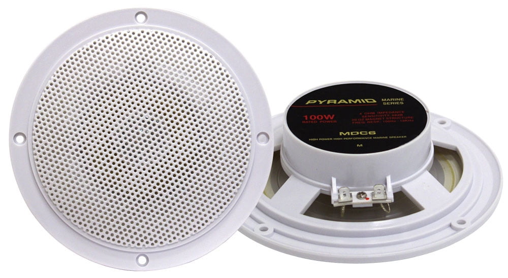 Sound Marine White Double Cone UV Resistant 40 Watt 3/" Stereo Speakers