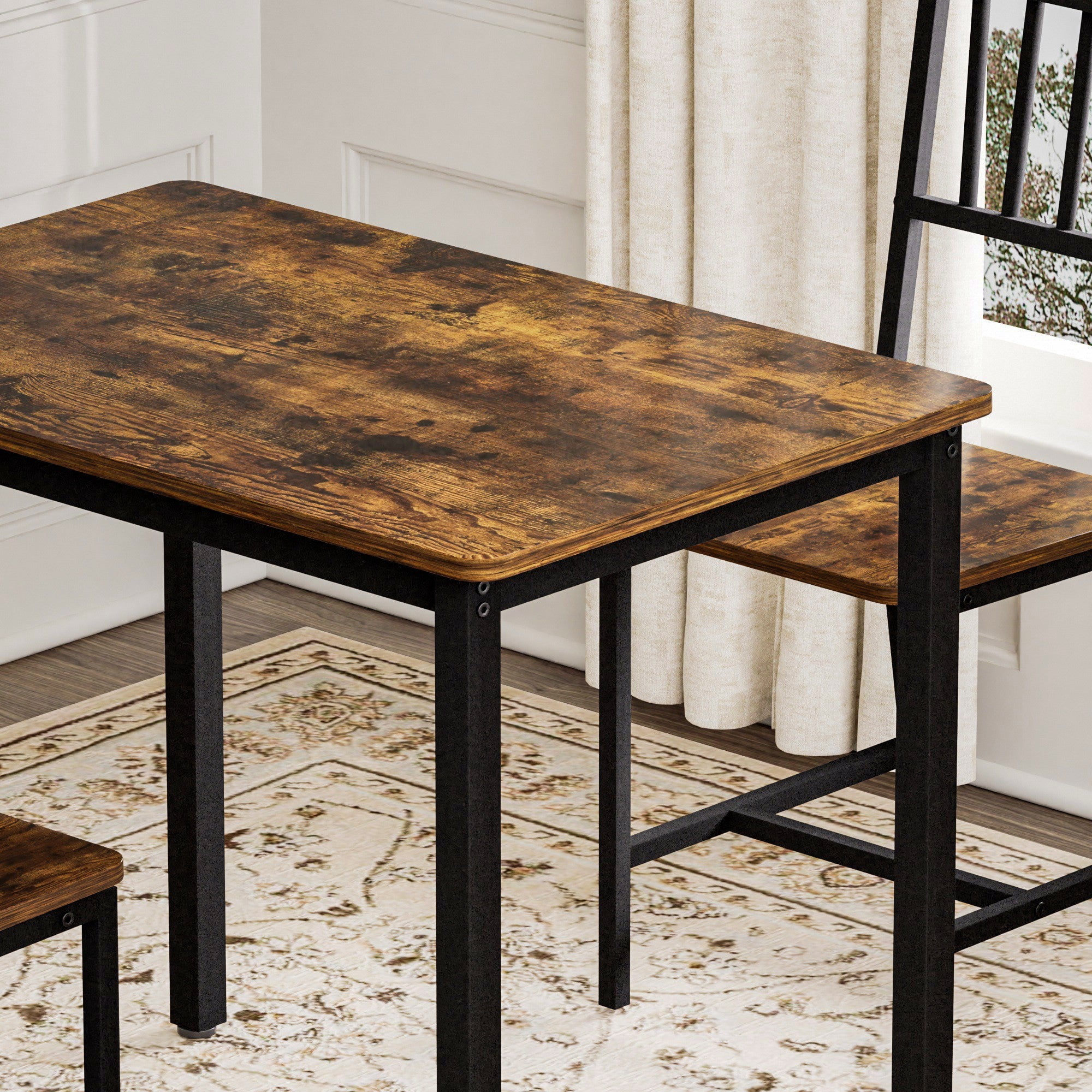 Sailvan 3-Piece Dining Table Set, 35.4″L x23.6″W x29.7″H, Bar Table with 2 Chairs
