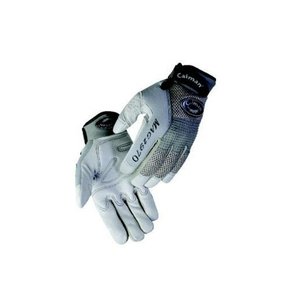 Caiman 607-2970-M Deerskin Leather Gloves&#44; Medium - Gray & Black