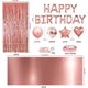thumbnail image 2 of Kit de globos rosas de cumpleaños, guirnalda de feliz cumpleaños, mantel de oro rosa, cortina de flecos, 24 globos de confeti, 4 globos de estrellas y corazones, feliz cumpleaños, 2 of 5