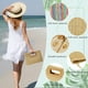 thumbnail image 3 of Bolso de mano Kseymeir Straw Clutch con asa superior para mujer, color caqui, 3 of 8