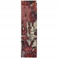 thumbnail image 6 of 2' X 8' Red And Beige Abstract Power Loom Stain Resistant Runner Rug, 6 of 6