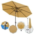 thumbnail image 3 of Strong Camel 9 Ft Outdoor Table Aluminum Patio Umbrella with Auto Tilt and Crank, With OLIFEN Cover , Alu. 8 Ribs (Beige), 3 of 7