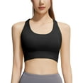 thumbnail image 2 of Hanerdun Womens Sports Bras Crossback Padded Supportive for Athletic Workout Yoga Running Black S, 2 of 9