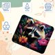 thumbnail image 3 of Alfombrilla de ratón colorida con diseño de flores de mapache: superficie lisa, acolchado grueso y diseño ergonómico para juegos y uso en la oficina., 3 of 7