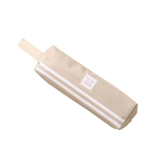 Large Capacity Pencil Case with 1 Zipper Pocket, Durable Canvas Pen Pouch for Office Supplies, Multi-Purpose Travel Storage (Beige)