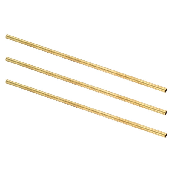 3Pcs Brass Round Tube, 5mm OD 0.5mm Wall Thickness 200mm Length Seamless Tubing