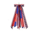thumbnail image 4 of 4Th Of July Patriotic Decorations Wreath Bow For Wreath Gnomes Ornaments Tree Topper Bows For Patriotism Independence Day Memorial Day Veterans Day Front Door Indoor Outdoor Decor, 4 of 7