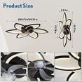 thumbnail image 4 of GCGAFUL 30.7 Inch Dimmable Ceiling Fan with Light and Remote, Low Profile Black Fan with 3CCT, Flower LED Light for Bedroom Kitchen, 4 of 9