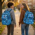 thumbnail image 3 of KUIFORTI Shark Blue Print Boys Backpack Kids Bookbag Durable Wear Resistant School Bag Adjustable Straps for Elementary Middle School, 3 of 7