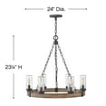 thumbnail image 2 of 29206SQ-LV Hinkley Lighting Sawyer - 6 Light Medium Outdoor Hanging Lantern in Rustic Style - 24 Inches Wide by 23.25 Inches High-Sequoia Finish-LED, 2 of 6