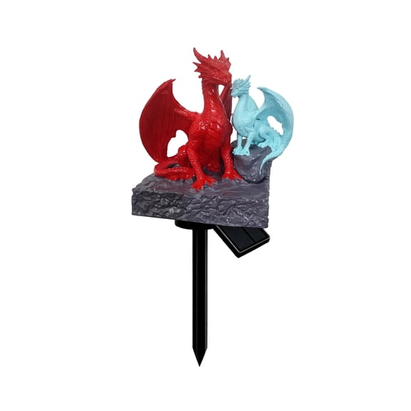 Dragon Garden Stake Light, Solar Ground Lights Outdoor with Color Changing Flame Effect, LED Landscape Lighting for Yard Patio Garden Decor, 1 Pack