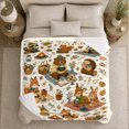 thumbnail image 5 of Woodland Creatures Autumn Camping Picnic Scene, Rustic Camping Scene, Warm Flannel Blanket for Cabin with Detailed Artwork, Outdoor Lovers Thanksgiving Gift, Rustic Home Decor, 5 of 9