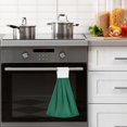 thumbnail image 5 of Haosy 2 Pack Kitchen Wash Cloths with Hanging Loops Absorbent Absorbent Quick Drying Hand Towels, Dark Green, 5 of 7