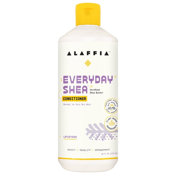 Acondicionador de karité Alaffia EveryDay - Soporte hidratante para cabello normal a muy seco para equilibrar el pH para cerraduras lujosas protegidas con hoja de karité y mantequilla Lavanda de comer