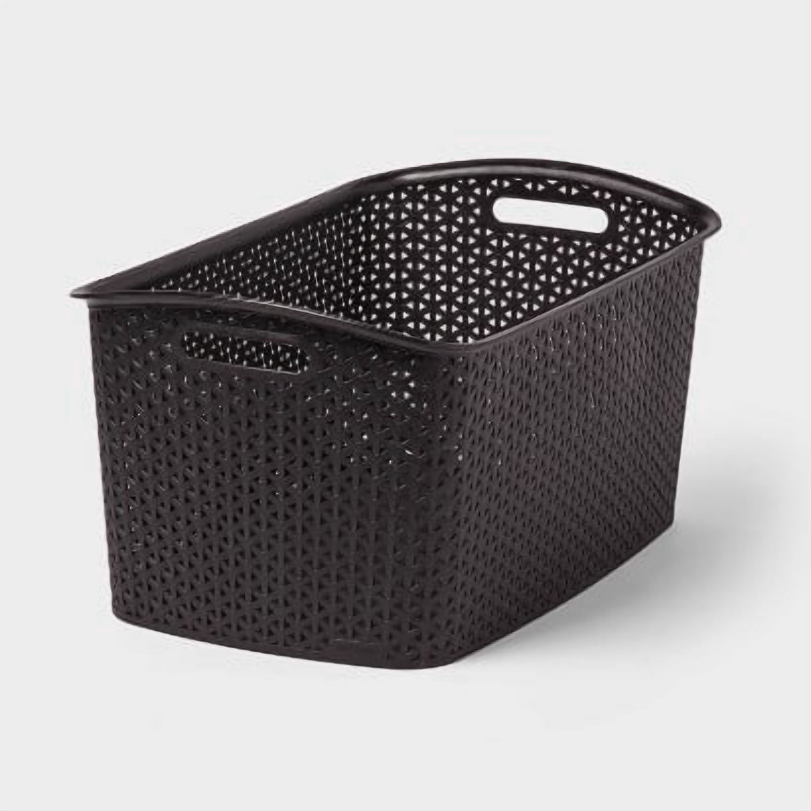 Sterilite Espresso Brown Wicker-Style Storage Bins